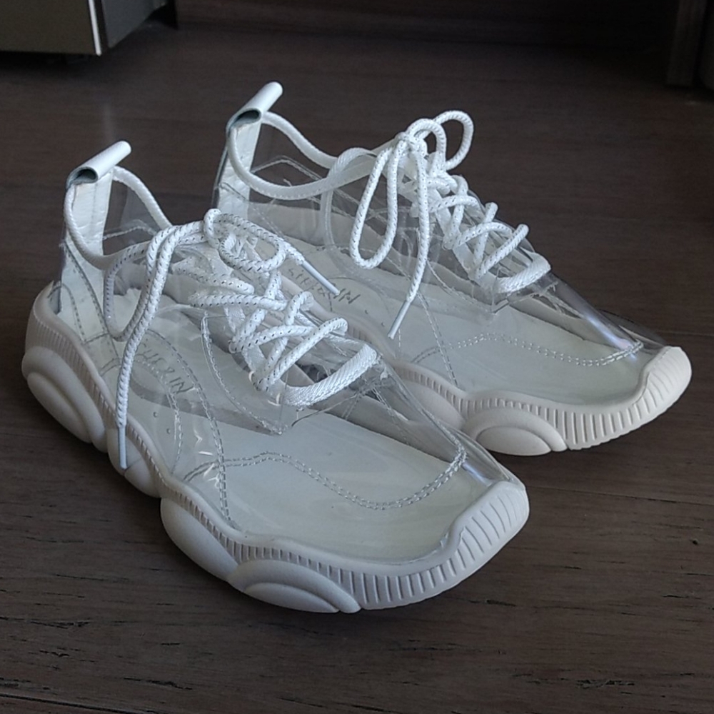 SOLD Transparent Clear Lace-Up Chunky Sneakers - Picture 4 of 7